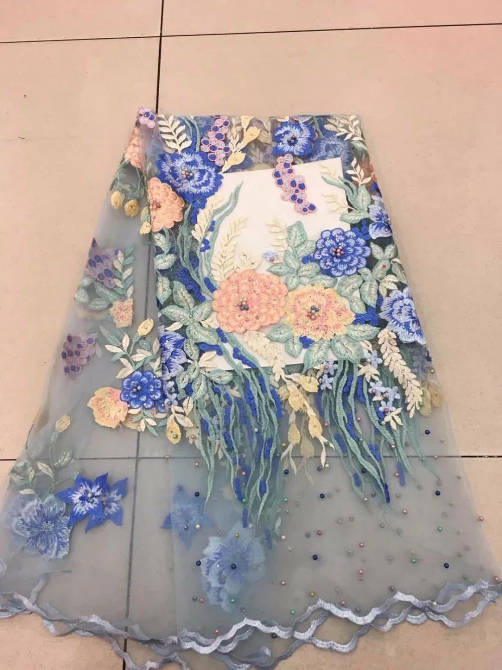 

2018 Nigerian Tulle Lace Fabric Fast Shipping African Lace Fabric For Wedding Embroidery Beaded Lace Fabric