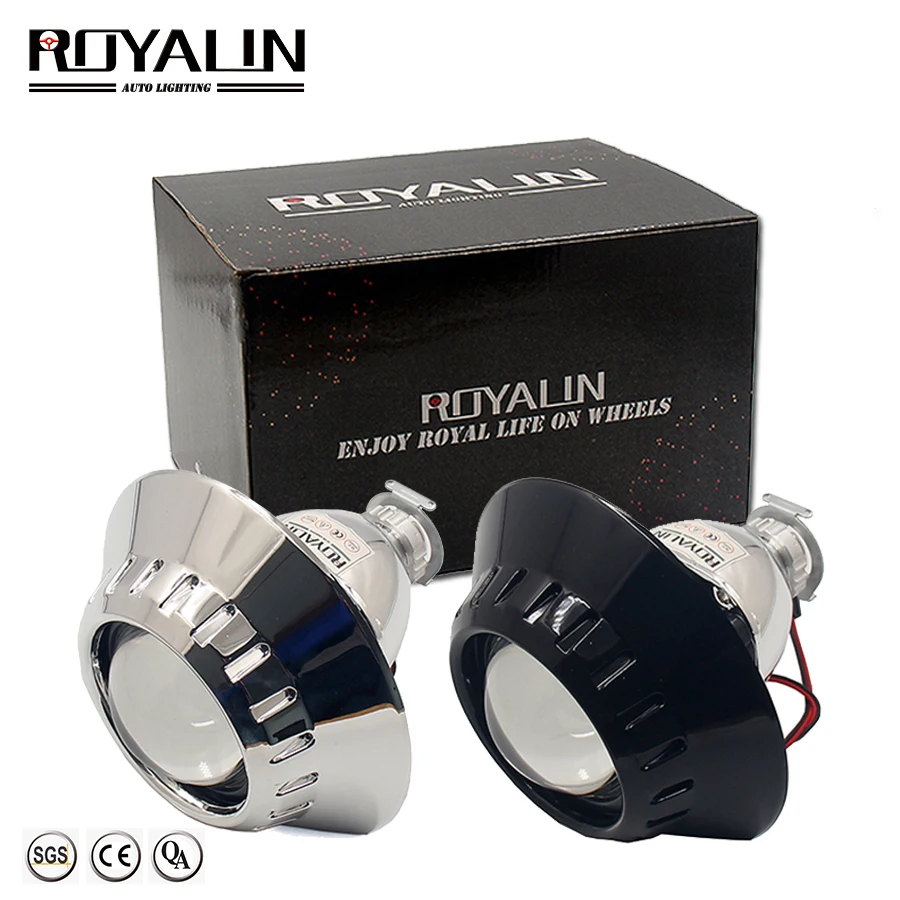 

ROYALIN Bi Xenon Car Mini H1 Projector Lens w/ E46-R Shrouds for BMW M3 E90/E91/E92/E93 ZKW E46 External Retrofit headlights