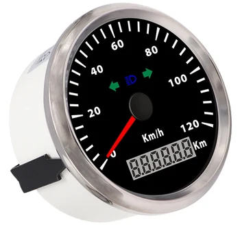 

DIY Car Speedometer Waterproof 120 KM/H Odometer Steel 316LBezel for Boat Car Motor Vessel ATV Red Backlight