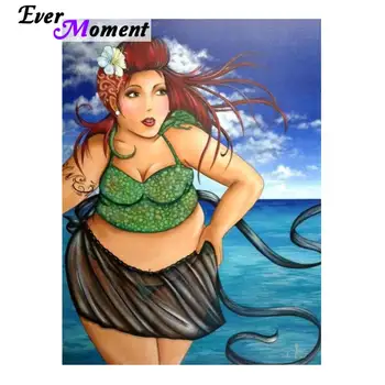 

5d diy diamond painting beautiful woman at seaside painting wall picture full square drill needlework household painting ASF759