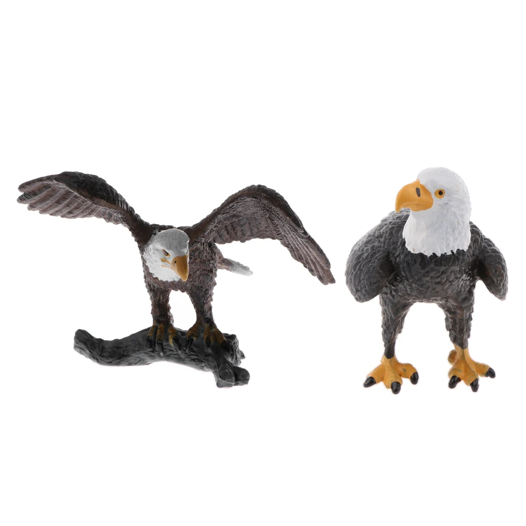 Lifelike Forest Bald Eagle Figures Animal Model Bird Figurine PVC Home/Office Decor Ornaments Decoration Statue Toys