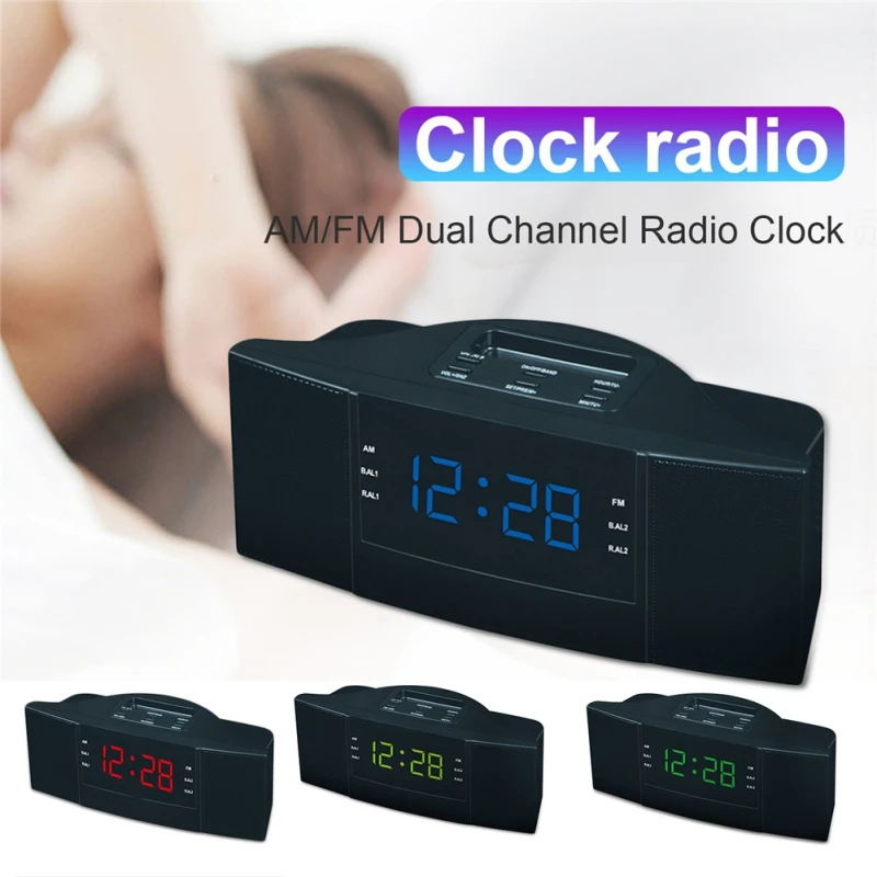 EDAL ABS 2 in 1 LED Digital Desktop Clock with FM AM Radio Function(EU Plug 220V) Radio Clock