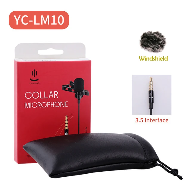 Lavalier Audio Video Microphone Clip-On Condenser Mic Recorder For 3.5mm Lightning phone iPhone Xiaomi Camera VS BOYA LM10 - Цвет: Синий