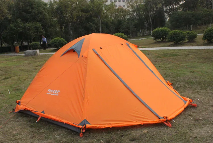 Flytop палатка для кемпинга на открытом воздухе 2 человека или 3perons двухслойный алюминиевый полюс анти снег уличная семейная палатка со снежной юбкой