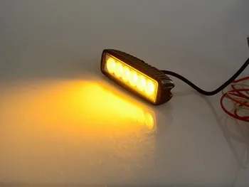 

10x 6 Inch 10-30v 18W White Amber Spot 30 degree LED Work Light Bar for Motorcycle Driving Offroad Boat Car Truck 4x4 SUV