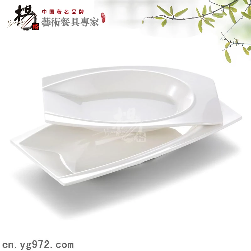 high quality white Japanese fast food plastic melamine appetizer pastry dessert sushi plate dish
