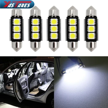 

5x 31 36 39 41mm C10W C5W 3SMD 5050 LED CANBUS Festoon Bulb Car Licence Plate Light Auto Housing Interior Dome Lamp White DC 12V