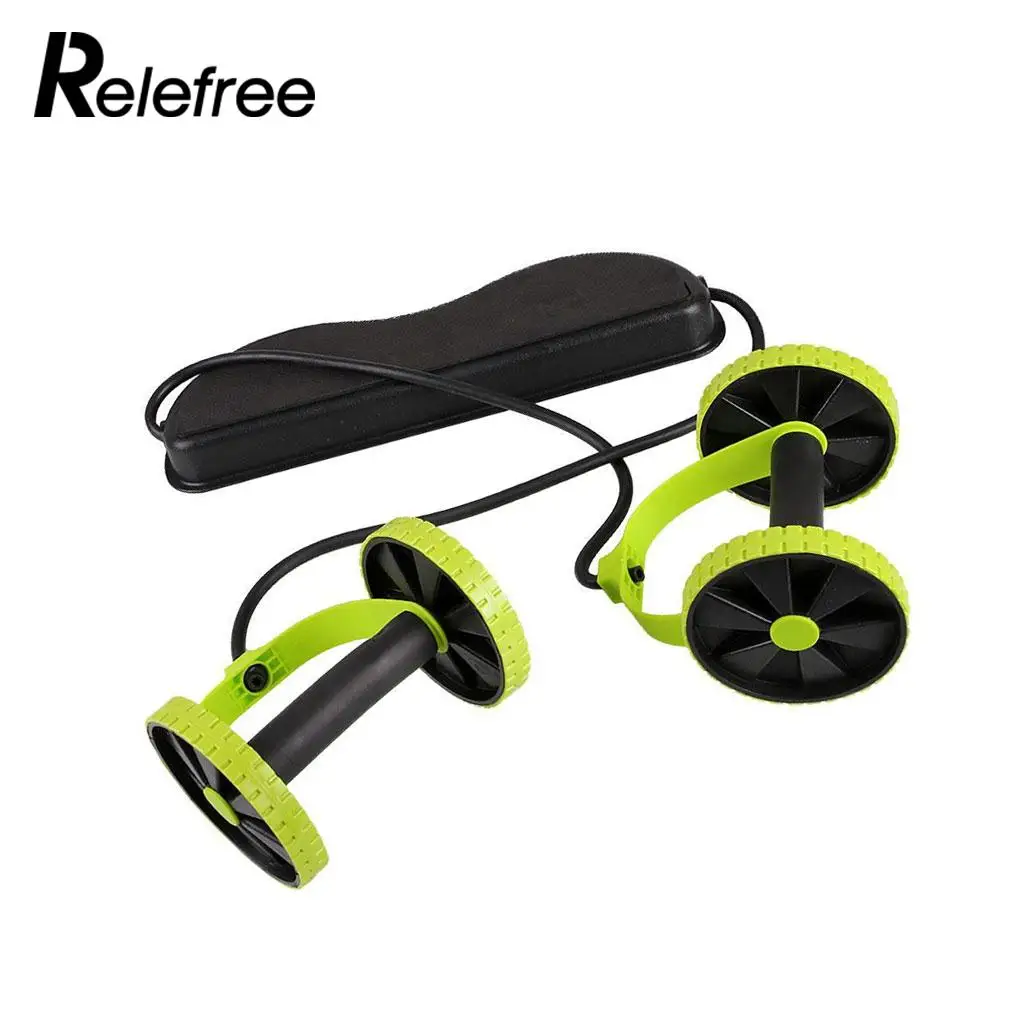 

Dual Wheels Roller Sports Elastic Abdominal Resistance Pull Rope Belly Slimming