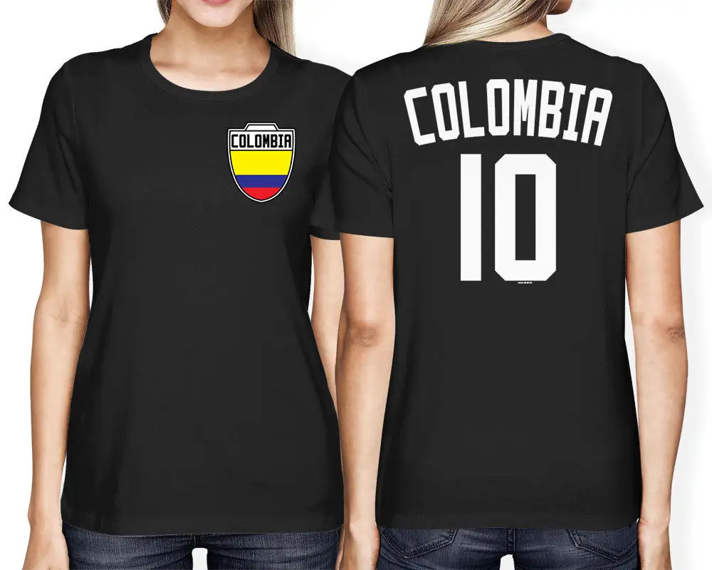 

2019 Hot Sale Fashion Colombia Soccers Footballer Crest Country Pride Women's T-Shirt Tee Shirt