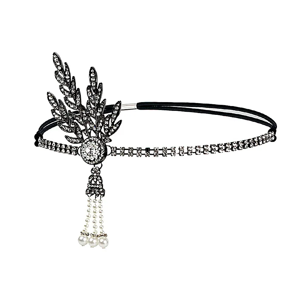 

Women Headband Fashion Pearl Pendant Charleston Party Bridal Headpiece Lady Headband Hair Accessories Chouchou Cheveux Femme #YY