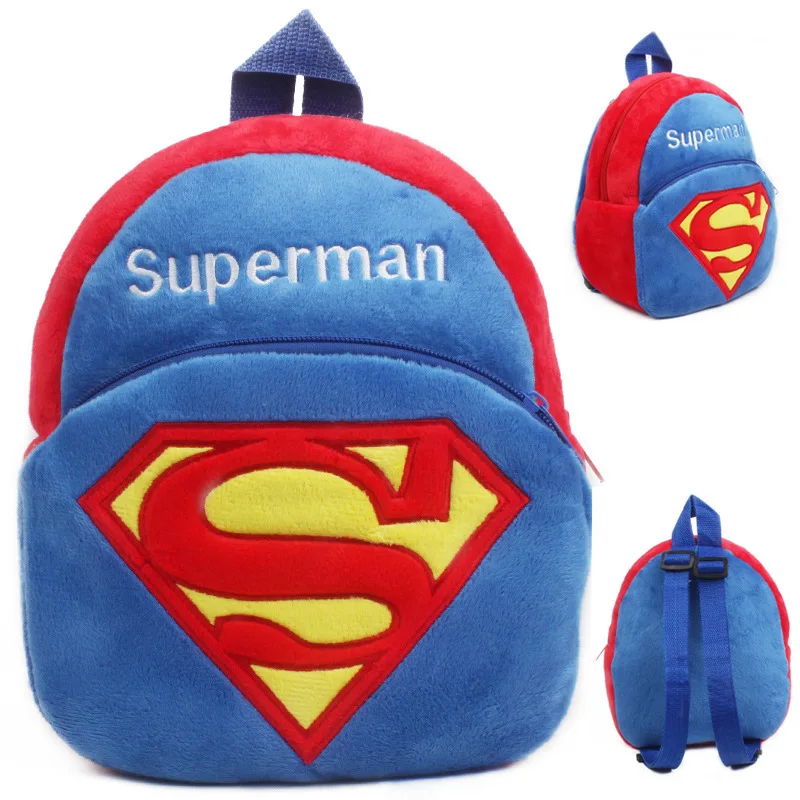 Новинка; детские школьные сумки с суперменом; детский дизайн с героями мультфильмов; милый рюкзак для мальчиков и девочек с суперменом; Мягкие плюшевые мини-сумки
