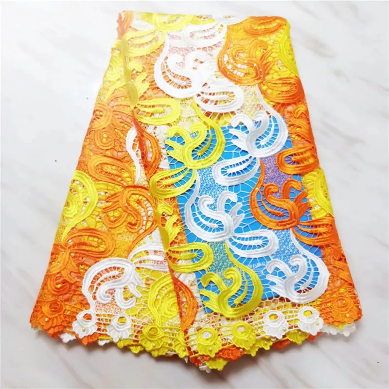 

2019 latest african guipure lace white water soluble chemical lace fabric,high quality african cord lace PL05053