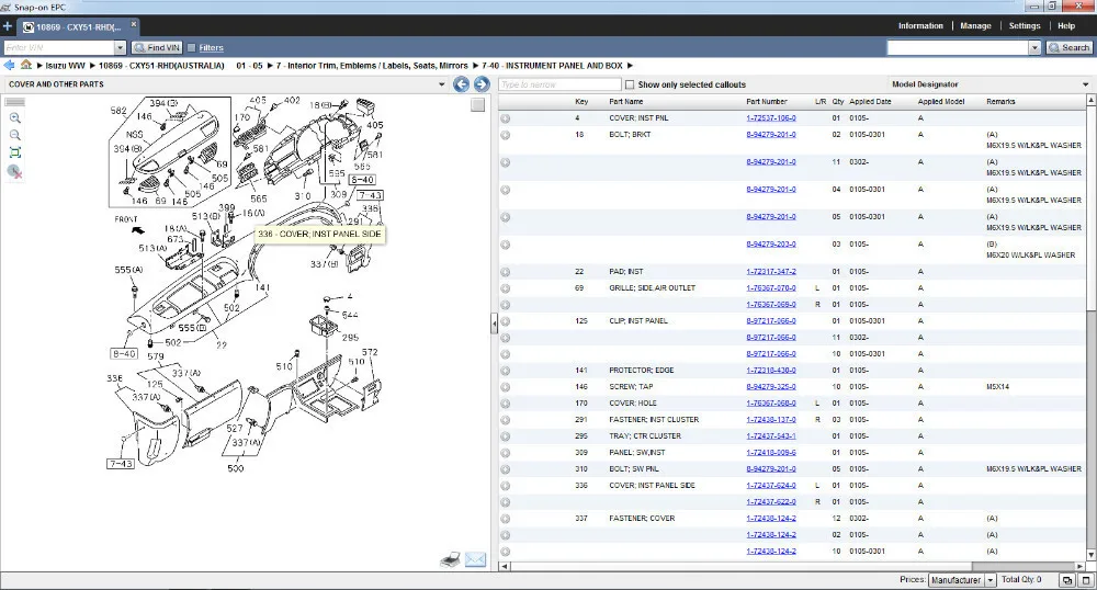 Isuzu parts catalog online