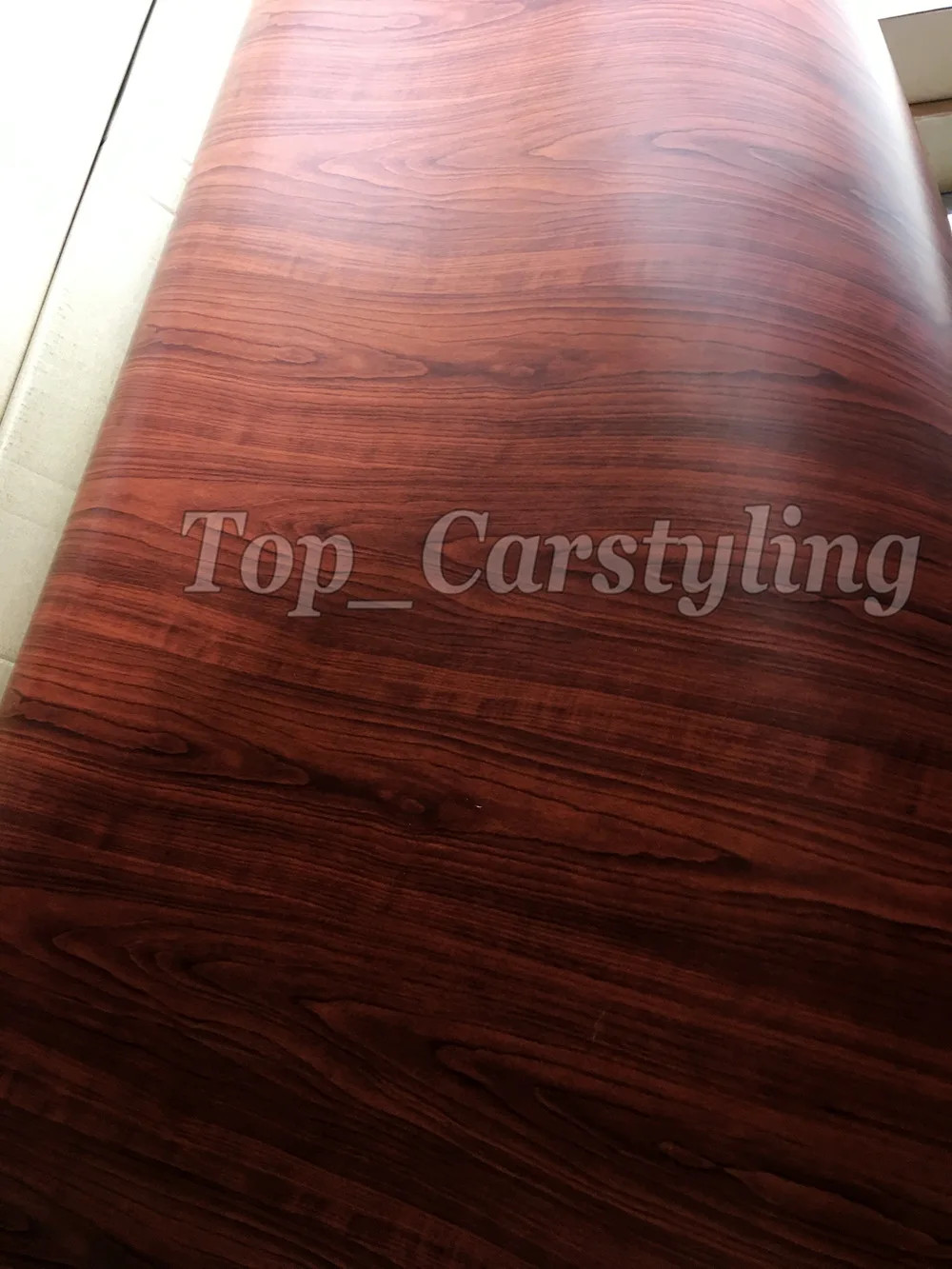 Dark woodgrain car wraping film Teak wood car styling (5)