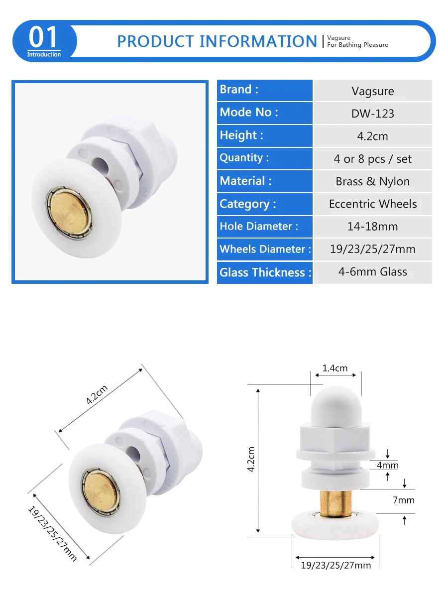 До 4 никель-металл-8 шт./компл. 19 мм-27 мм корпус из латуни и нейлона раздвижной Стекло ролики двери приводной ременный шкив Runner подшипник душевая комната аппаратных аксессуары для ванной комнаты