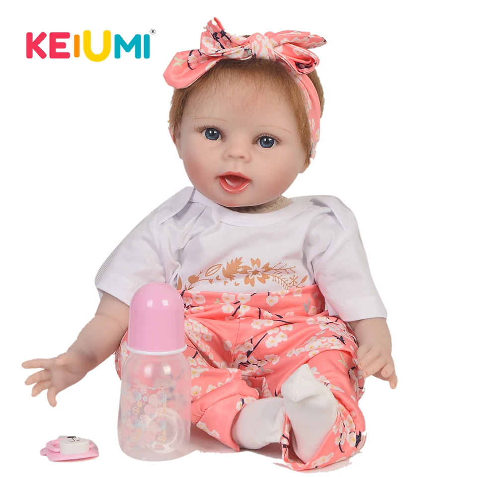 

Realistic 55 cm Newborn Toy Soft Silicone Newborn Doll For Girl 22'' Lifelike Reborn Baby Doll Cloth Body Kids Christmas Gifts