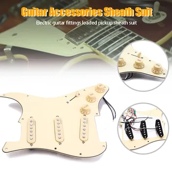 

3-ply SSS PVC Pickguard with 3 ALNICO V Single Coil Pickups 5-Way Switch for Electric Guitar EDF88