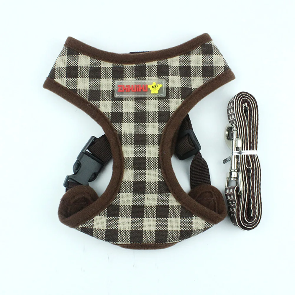 

Adjustable Dogs Harness and Leash Set Cat Harness Jean Print Dogs Vest Harness Puppy Harness Vest For Yorkshire Terrier Teddy
