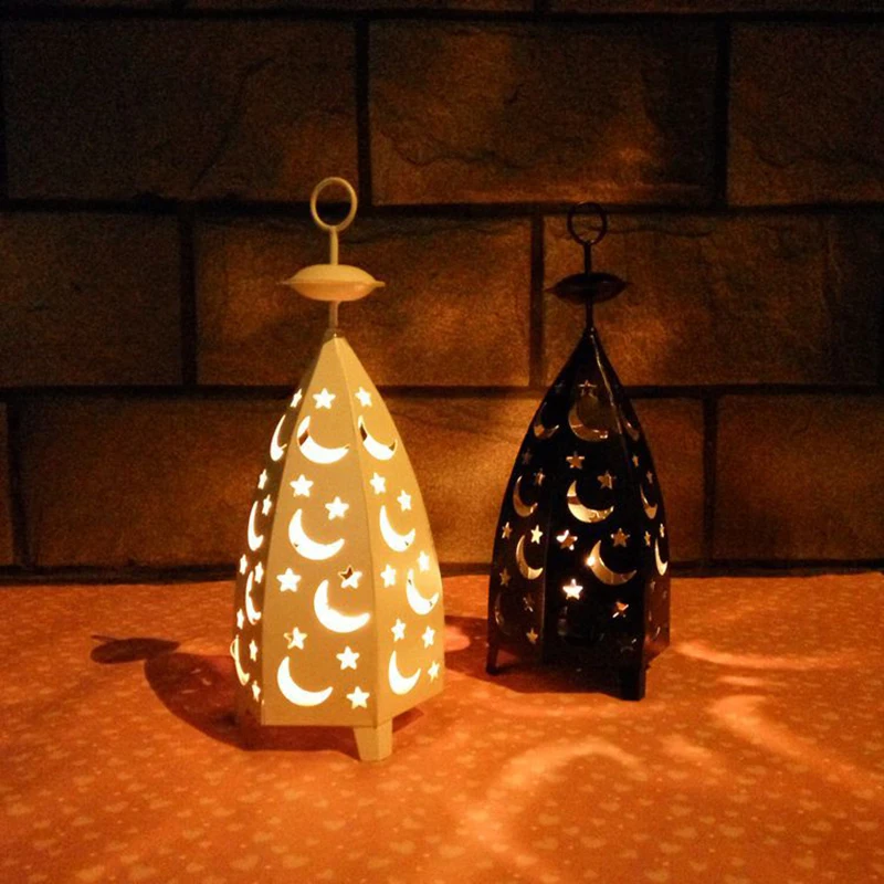 Новый креативный металлический подсвечник со звездой и луной Tealight винтажный