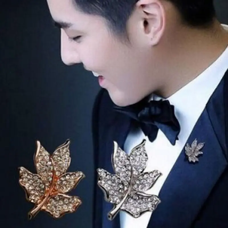 

Maple Leaf Men's Suit Exquisite Small Brooch Exquisite Fashion Shirt Collar Collar Button Lady Ball Party Fashion Brooch Jewelry