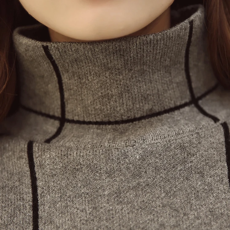 Sweater Women 2018 Winter Autumn Knitted Sweater Warm Thincken Turtleneck Pullover Long Sleeve Fashion Stripe Womens Sweaters Sweater Women 2018 Winter Autumn Knitted Sweater Warm Thincken Turtleneck Pullover Long Sleeve Fashion Stripe Womens Sweaters