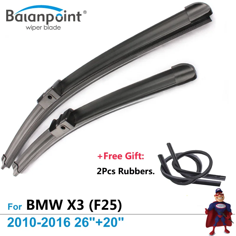 Buy 2Pcs Wiper Blades + 2Pcs Free Rubbers for BMW X3