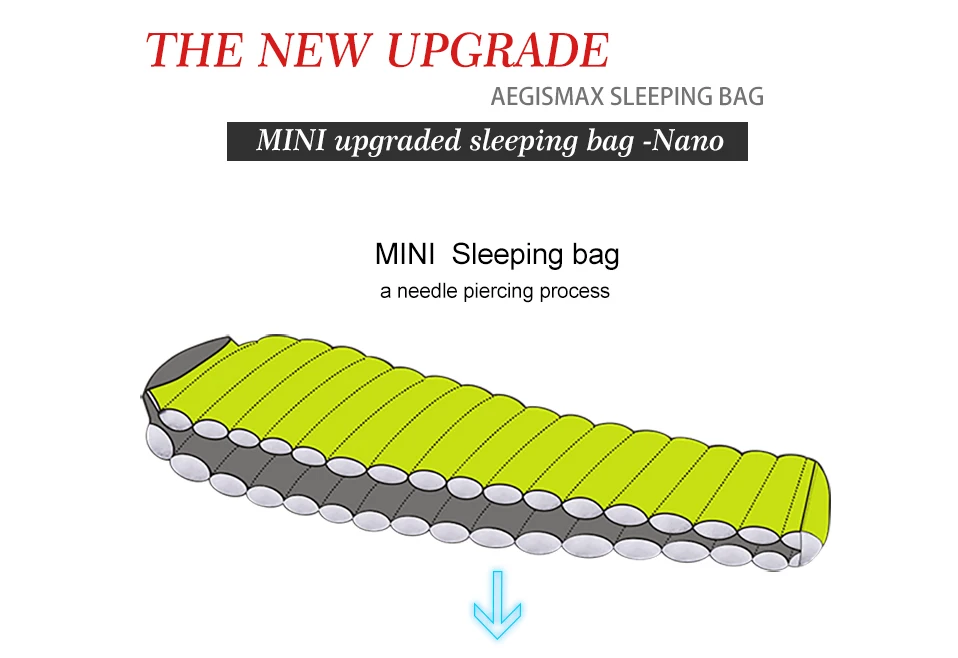 Branco para Baixo Saco de Dormir 2 Aegismax Novo Mini Atualização Nano e nano 2 Splicing Longo 95% Ganso Ultraleve Mummy Caminhadas Camping 800 fp 4 High Quality Esporte e Lazer