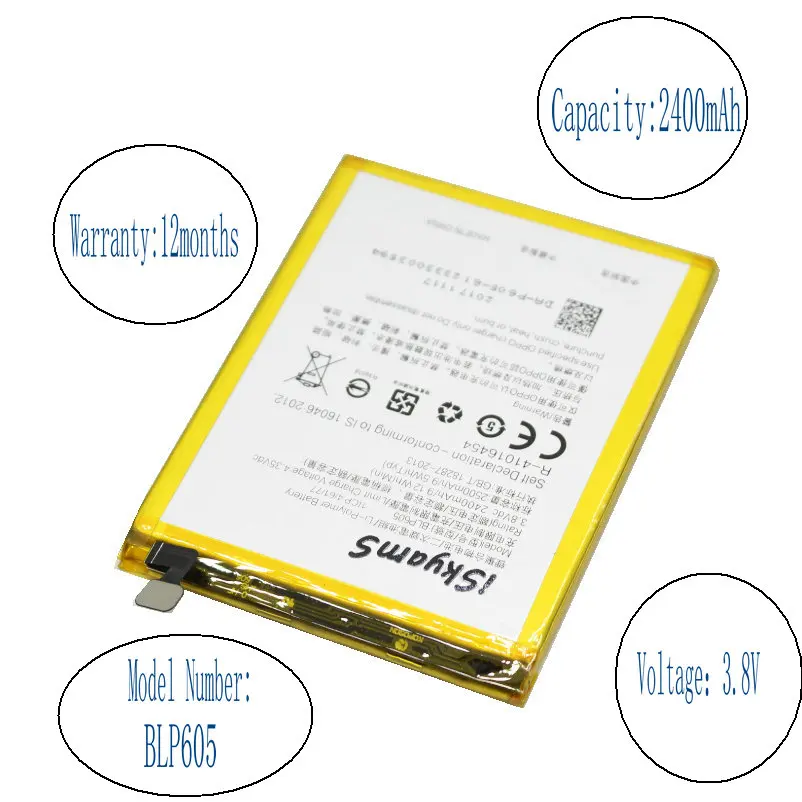 iSkyamS 10pcs/lot 2400mAh BLP605 / BLP 605 Cell Phone Replacement Li-Polymer Battery For OPPO A33 A33T A33M | Мобильные телефоны и