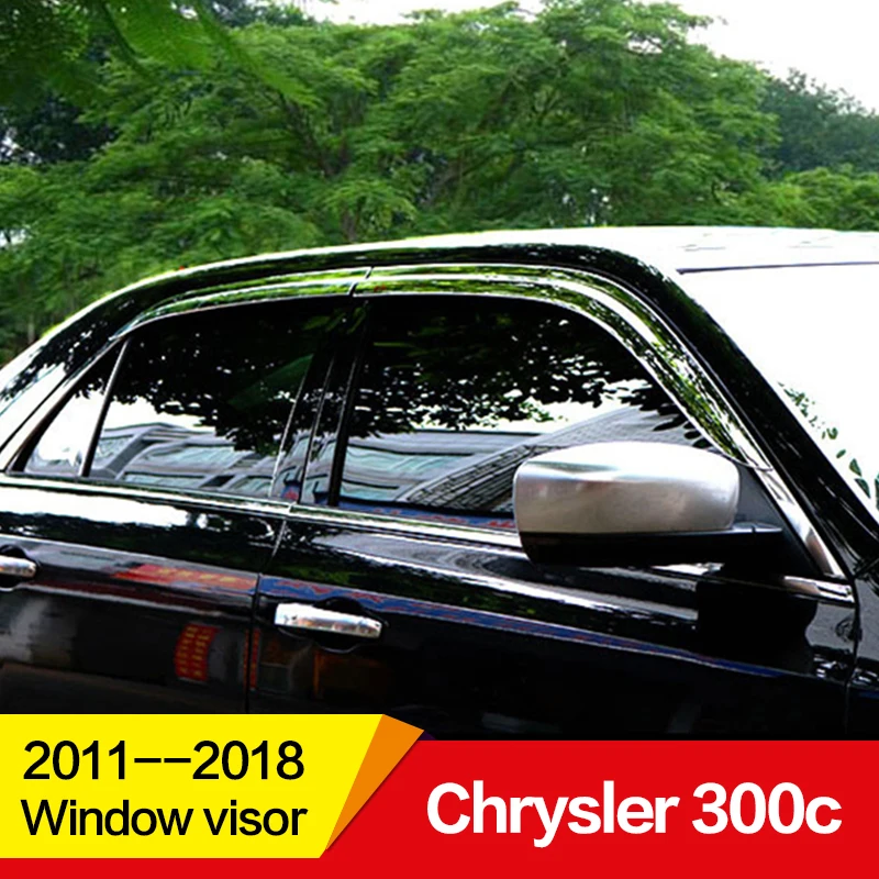 

Use for Chrysler 300c Window visor 2011--2018year Electroplate side Sun Rain Protection High gloss chromium plating accessories