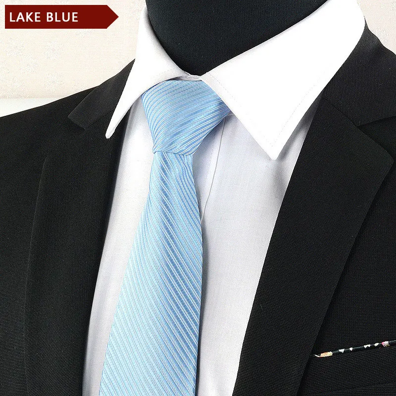 Классические клетчатые шейные галстуки для мужчин повседневные Костюмы Галстуки в полоску синие мужские галстуки для деловых свадеб 8 см Ширина мужские галстуки - Цвет: LAKE BLUE