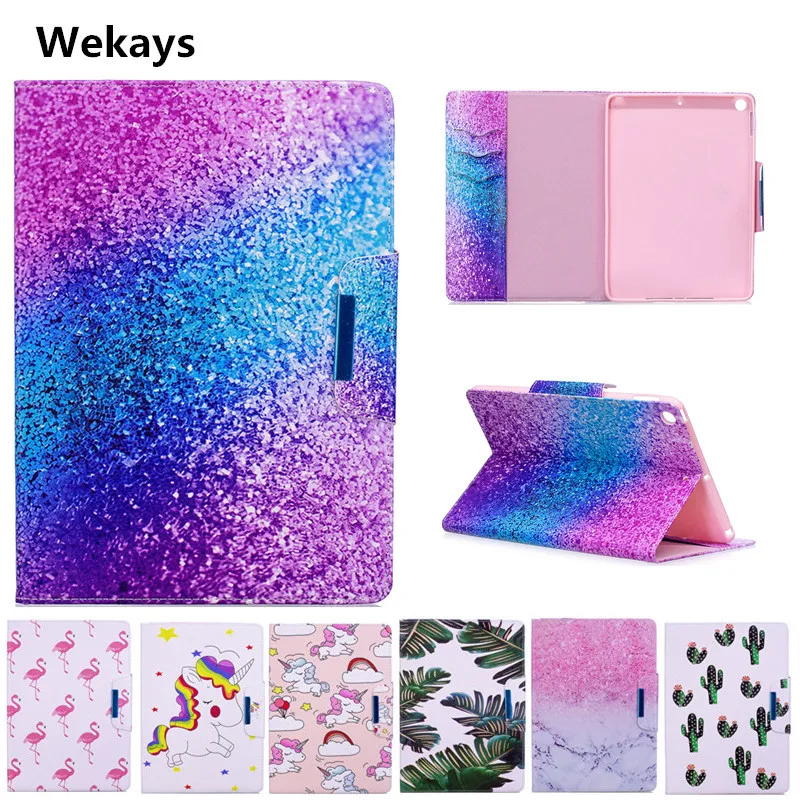 Wekays Case for Apple IPad 9.7 inch 2017, Cute Cartoon Flamingo Unicorn PU Flip Leather Cover Case For New iPad 2017 9.7'' model