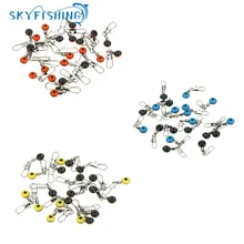 Горячая 20 шт. космические бобы рыболовный соединитель Поплавковый соединитель Rolling поворотный рыболовные принадлежности с коробкой для переноски рыболовных снастей