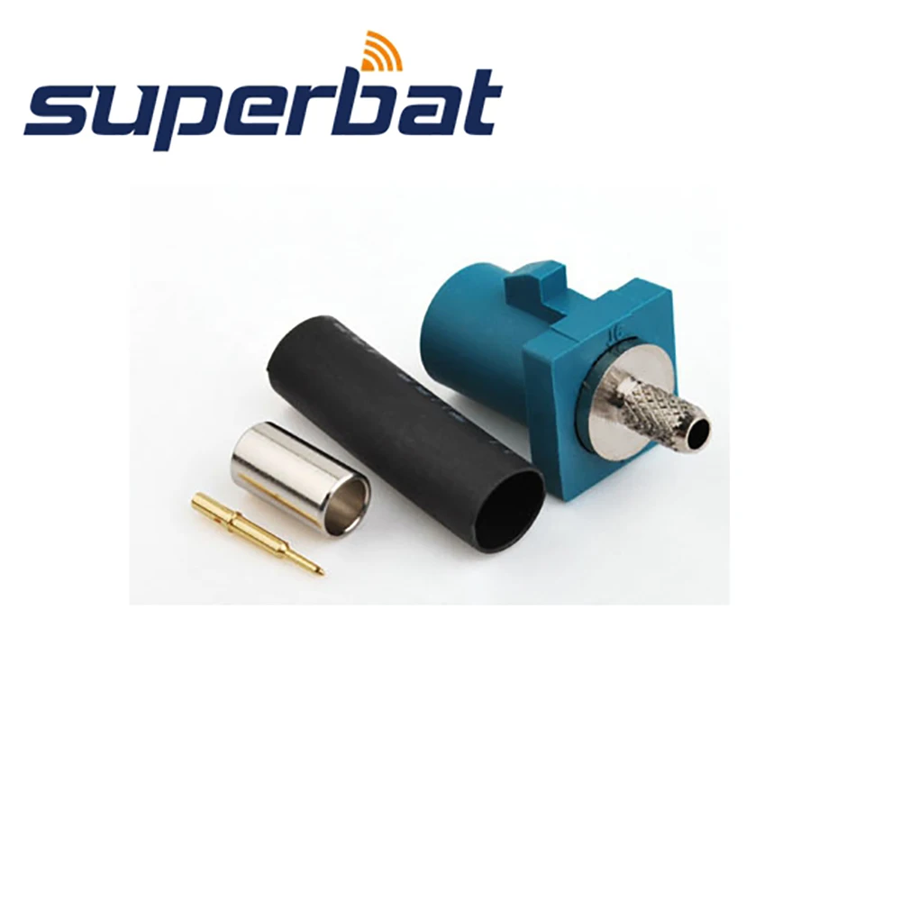 Superbat 10pcs Satellite DAB+ Radio Connector Fakra Z Waterblue/5021 Neutral Coding Crimp for Coaxial Cable RG316 RG174 - Цена: US $15.59 / lot