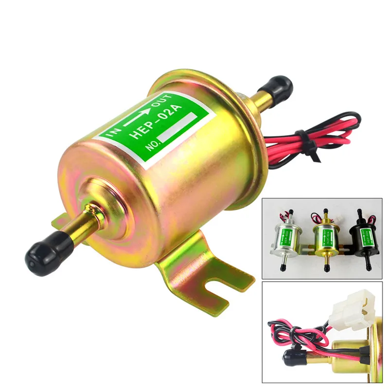 

New 12V Electric Fuel Pump Low Pressure Bolt Fixing Wire Diesel Petrol HEP-02A For Car Carburetor Motorcycle ATV