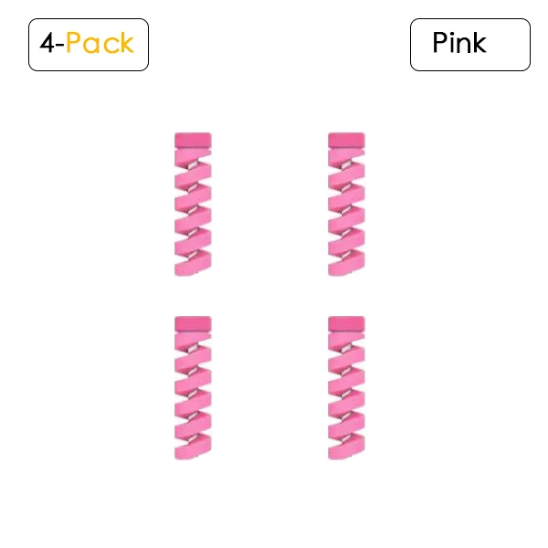 EECPT кабель протектор для iPhone XS X 8 7 6 пружинный шпагат моталки линии передачи данных Шнур чехол Защита веревки защита наушников - Цвет: 4 Pack Pink
