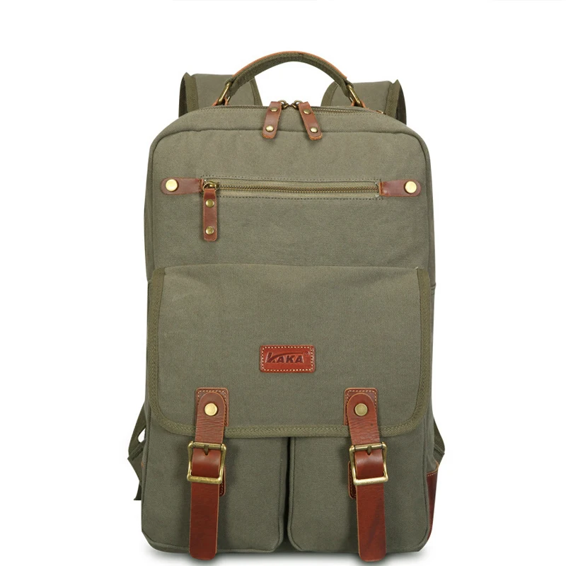 Ретро холщовый мужской рюкзак с большой вместительностью, премиум и прочный хлопковый холщовый пакет с чехол для ноутбука до размера 15,6"
