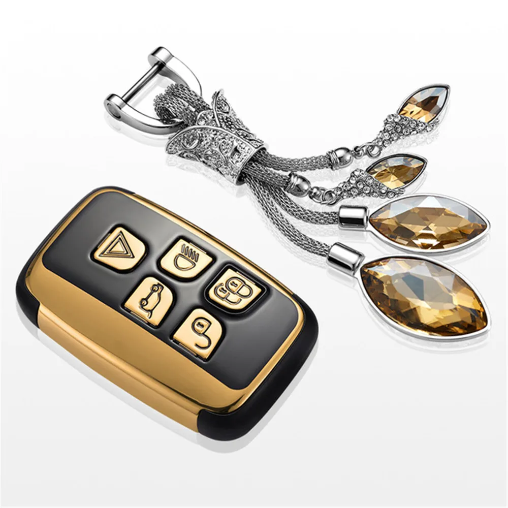 Gold 1 Автомобильный чехол для ключей Range Rover Landrover Откройте для себя спортивный Jaguar XFL XEL XF XJ 2013- чехол закрытый держатель чехол для ключей - Название цвета: Gold 1