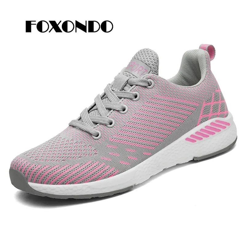 

FOXONDO Autumn women shoes women Breathable Mesh sneakers shoes ballet flats ladies slip on flats loafers shoes Plus size 41 42