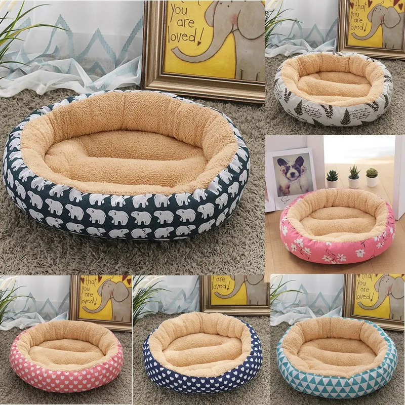 

Pet Round Plush Dog Bed Mats for Puppy Small Medium Dogs Warm Lounger Sleeping Basket Dog Cat Nest Litter Cushion Kennel Beds