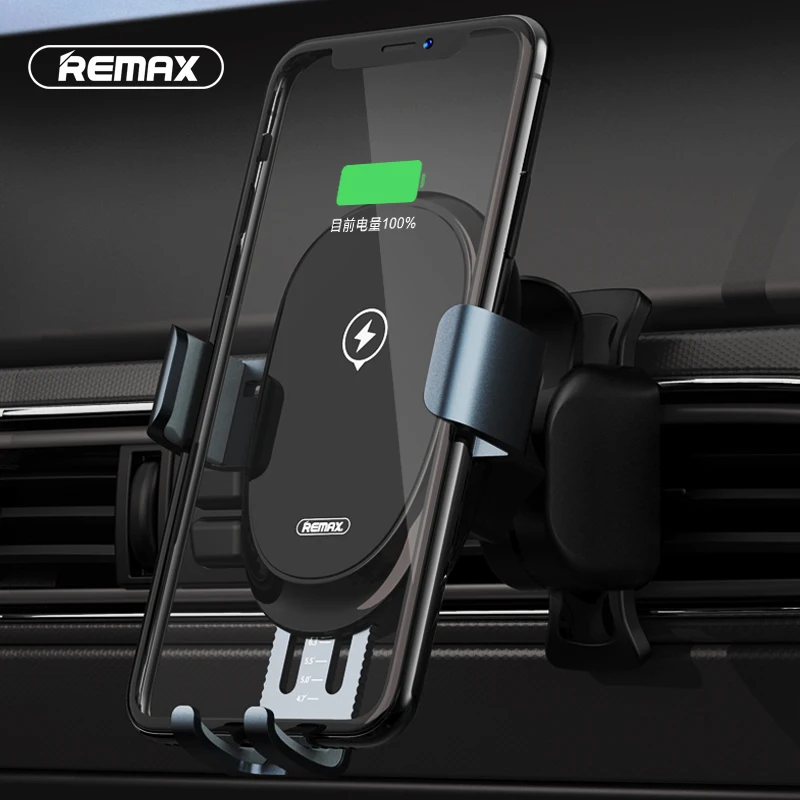 Remax Qi Car Wireless Charger For iPhone Xs Max Xr X Samsung S10 S9 Intelligent Infrared Fast Wirless Charging Car Phone Holder