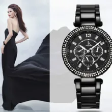 Quartz Wristwatch Stainless Steel Dress Watch Multifunction Dail with Day Week 24-Hour with Gift Box