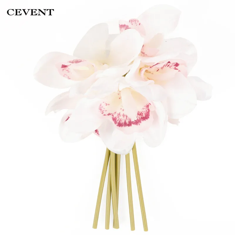 Cevent 6 шт. настоящий сенсорный букет Cymbidium для дома искусственные и сушеные цветы