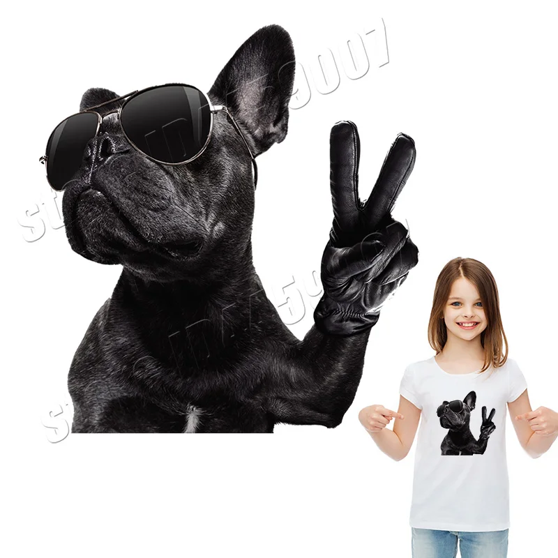 

Dog Parches Personalized Sunglasses Washable Transfer Style Stickers DIY Accessory Iron On Style Thermal Transfer Patches