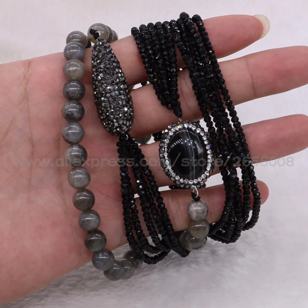 Натуральное серое ожерелье с бусинами из камней соединяет цепочка со стеклянными бусинами& друзы длинное ожерелье с камнем Мода женщин друзы ожерелье 1892