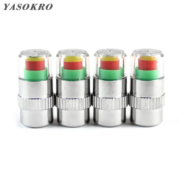 

4PCS Car-Styling Car Tyre Tire Pressure Valve Stem Caps 2.4bar 34PSI Sensor Eye Air Alert Tire Pressure Monitoring Tools Kit