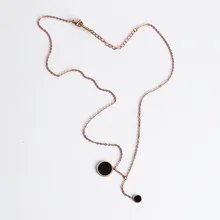 Темперамент простое Короткое женское ключичное ожерелье модное ювелирное изделие подходит ко всему Bijoux Femme черное вафельное ожерелье с кулоном