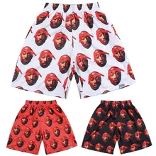 Alisister новые модные мужские шорты с 3d принтом Тупак Шакур 2Pac пляжные шорты Харадзюку мужские летние шорты с принтом