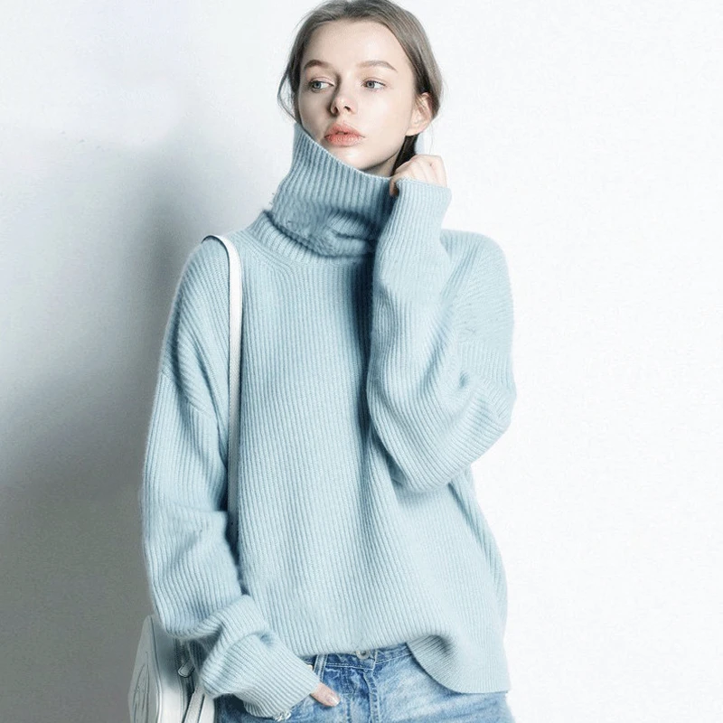 

Harajuku Turtleneck sweater women knit Loose Pullovers pull femme hiver sweater BF Style Solid tops Mori girl Korean clothes new