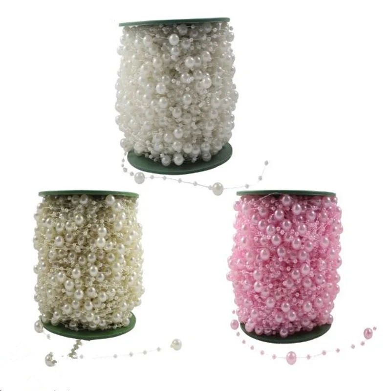 

1PC Fishing Line Artificial Pearls Beads Chain DIY Garland Wedding Party Decoration Supplies Bride Flowers Accessory