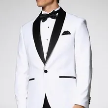 Белый пиджак и брюки черного цвета на одной пуговице, костюмы с лацканами, свадебные платья под заказ, смокинги для жениха, пиджак+ брюки+ бант+ галстук